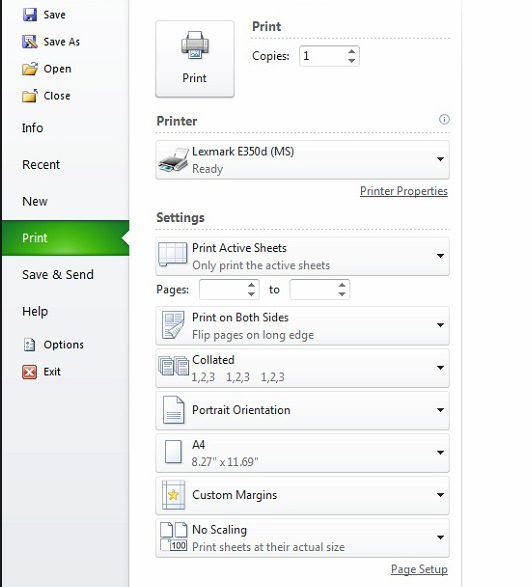 How to print on both sides on a Lexmark E350d (MS) printer