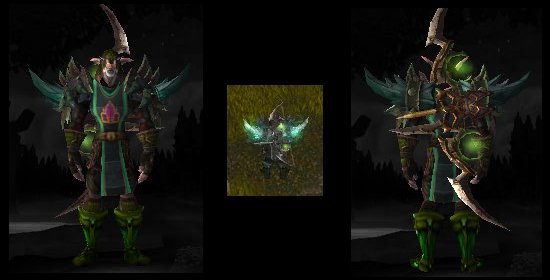 Green themed hunter transmog gear set in World of Warcraft