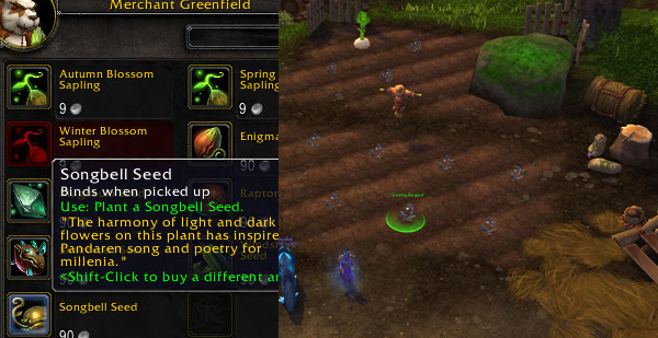 From where you can get seeds for “Mote of Harmony” in Mists of Pandaria